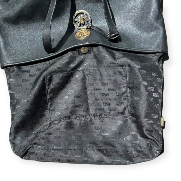 🌻Large Michael Kors Black Leather Jet Set Tote Handbag Purse - Picture 12 of 12